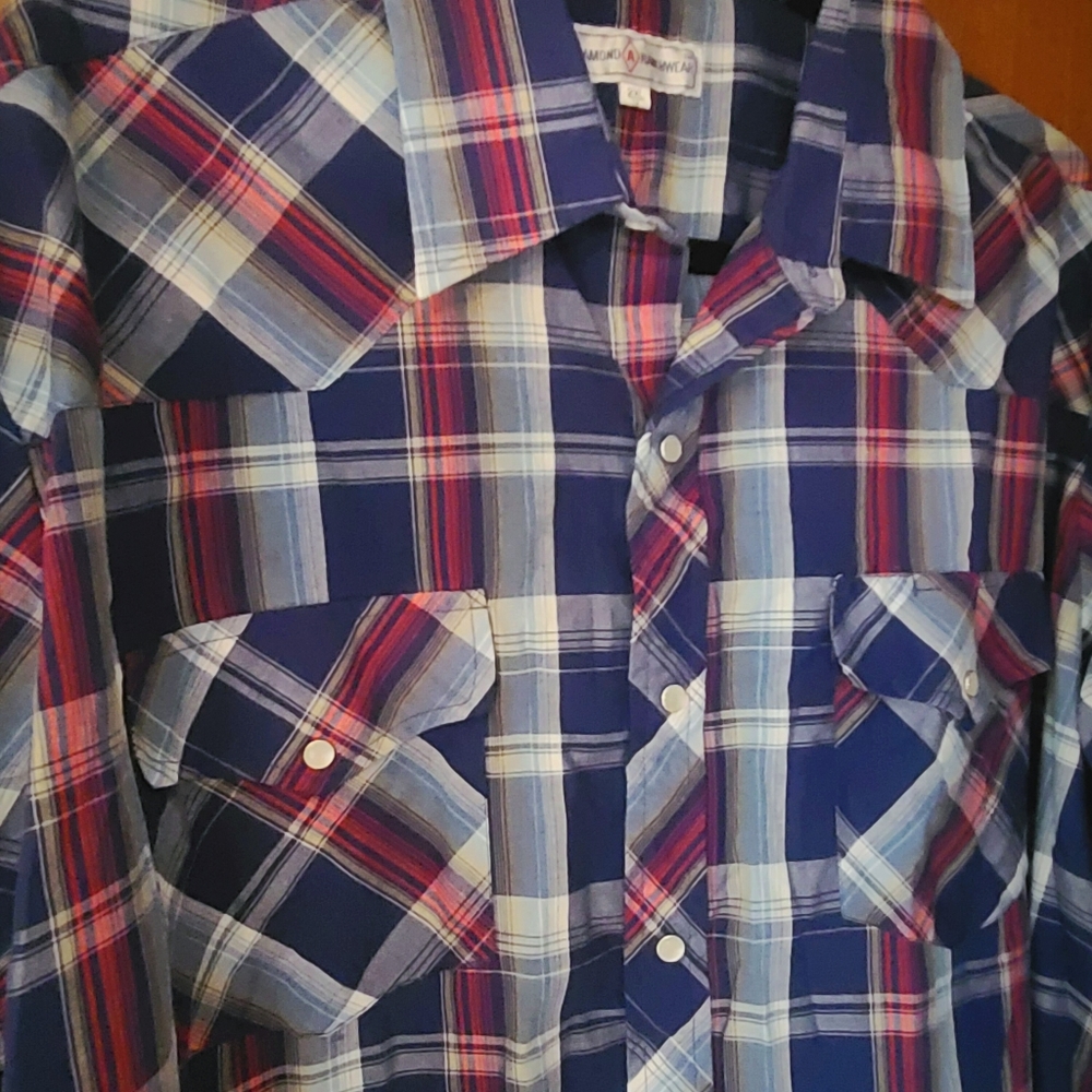 Mens 2XL Western Pearl Snap Shirt